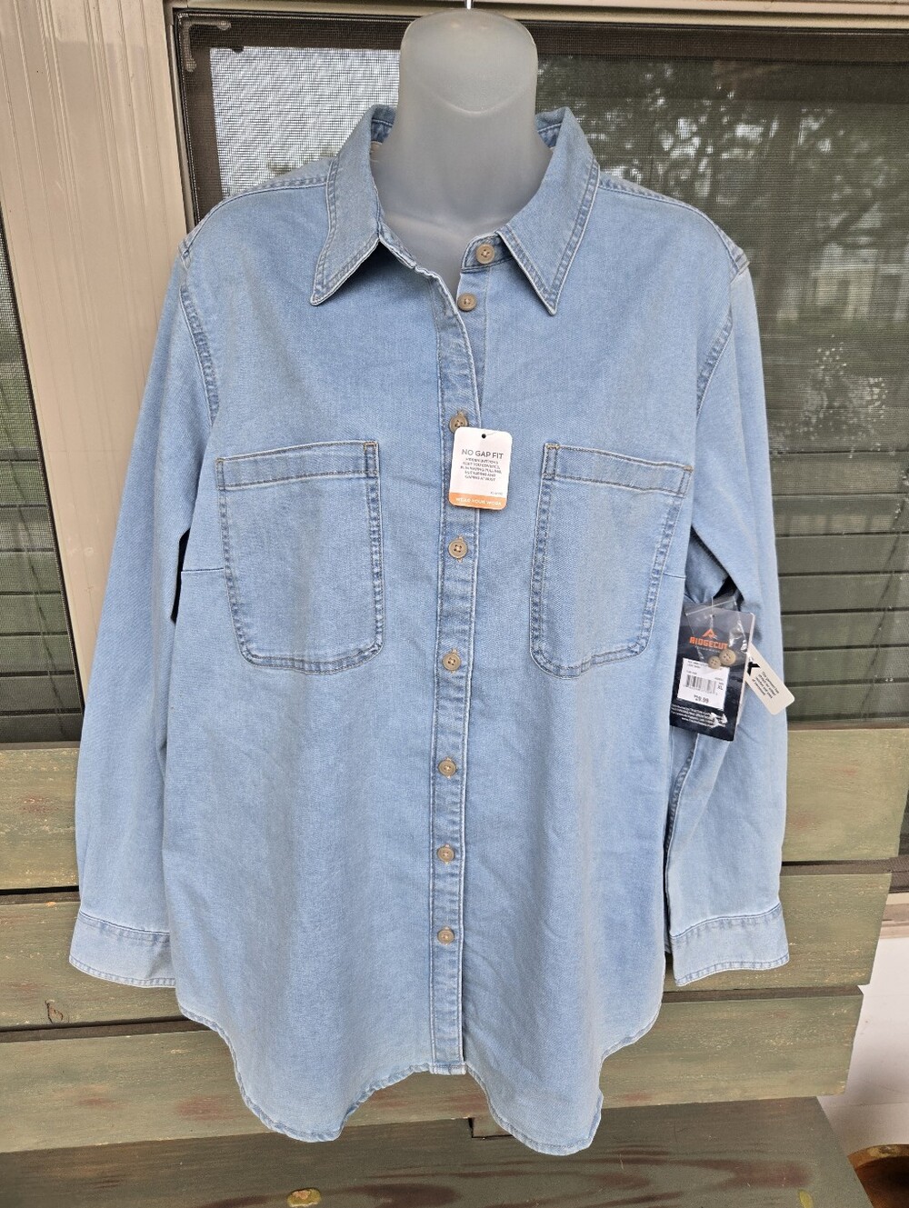 Ridgecut Toughwear Women's Flex Denim Shirt Sz XL